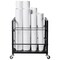 Black Metal Mobile Blueprint Storage Rack with Slots & Casters